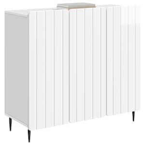 Servírovací skříň Bílá s vysokým leskem 89 x 34,5 x 82 cm - obrázek 3