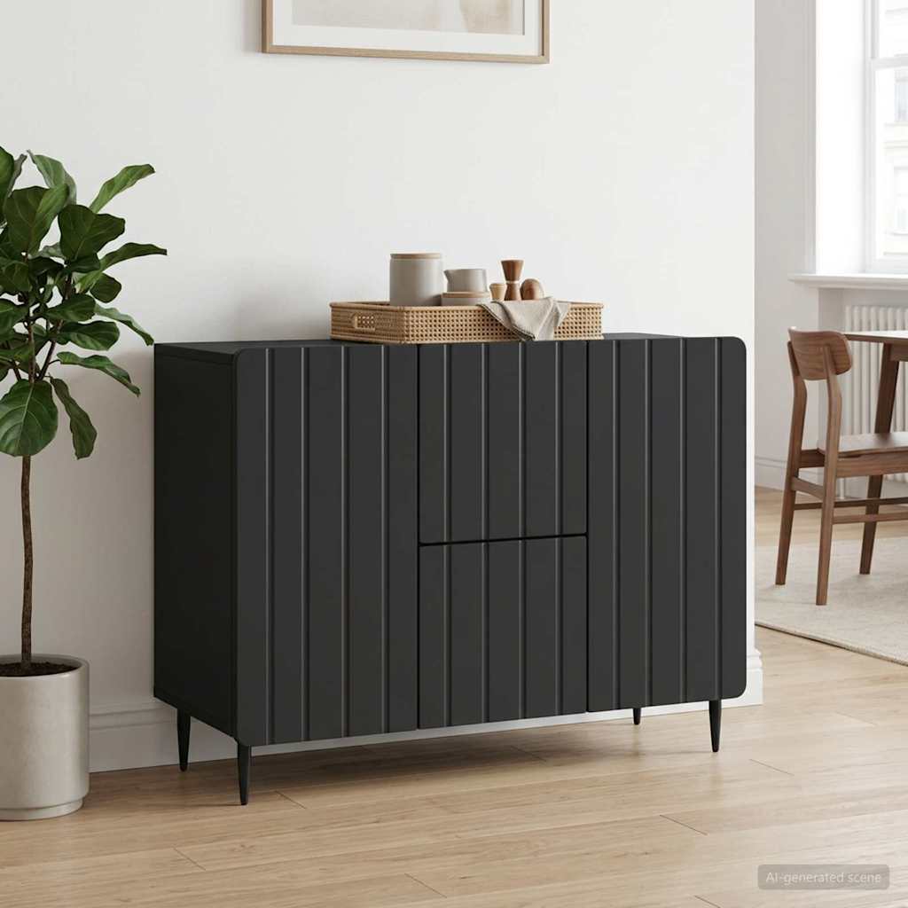vidaXL Bufet cu sertar Negru 89 x 34,5 x 62 cm Lemn prelucrat