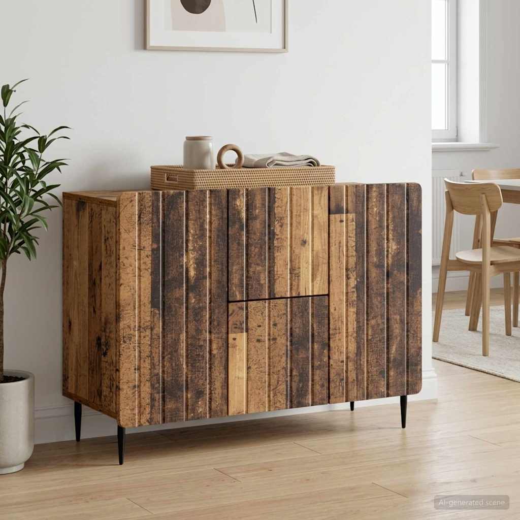 vidaXL Sivupöytä Vanha puu 89 x 34,5 x 62 cm Tekninen puu