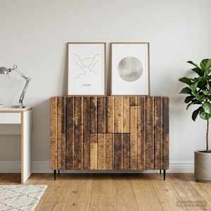 Servírovací skříň se zásuvkou Staré dřevo 89 x 34,5 x 62 cm - obrázek 4