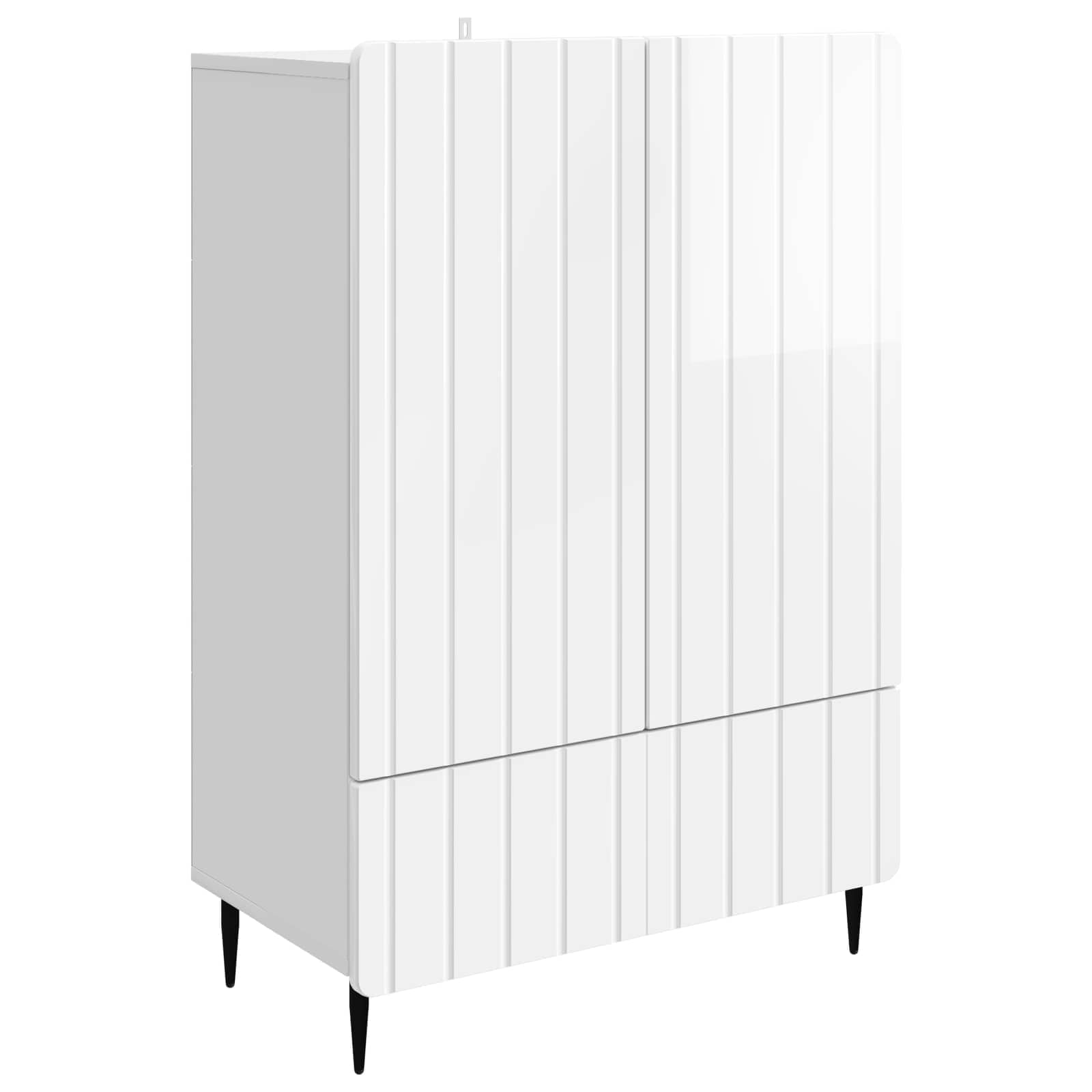 vidaXL Bufet Alb foarte lucios 66 x 34,5 x 97 cm Lemn prelucrat
