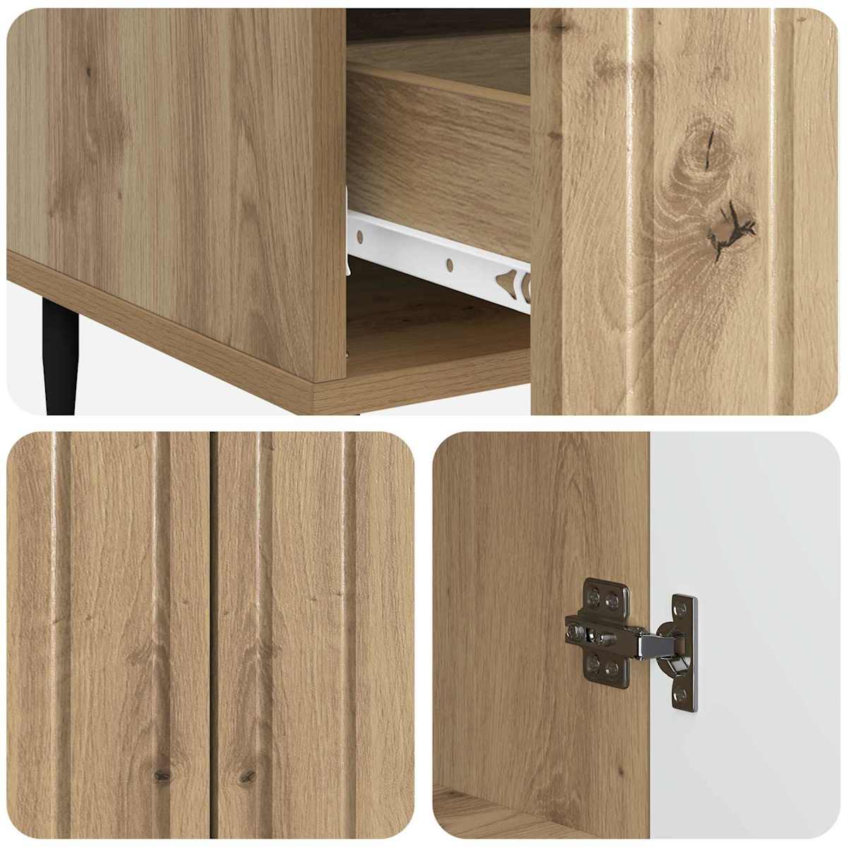 Sideboard 66 x 34,5 x 97 cm Konstrueret træ - Billede 8