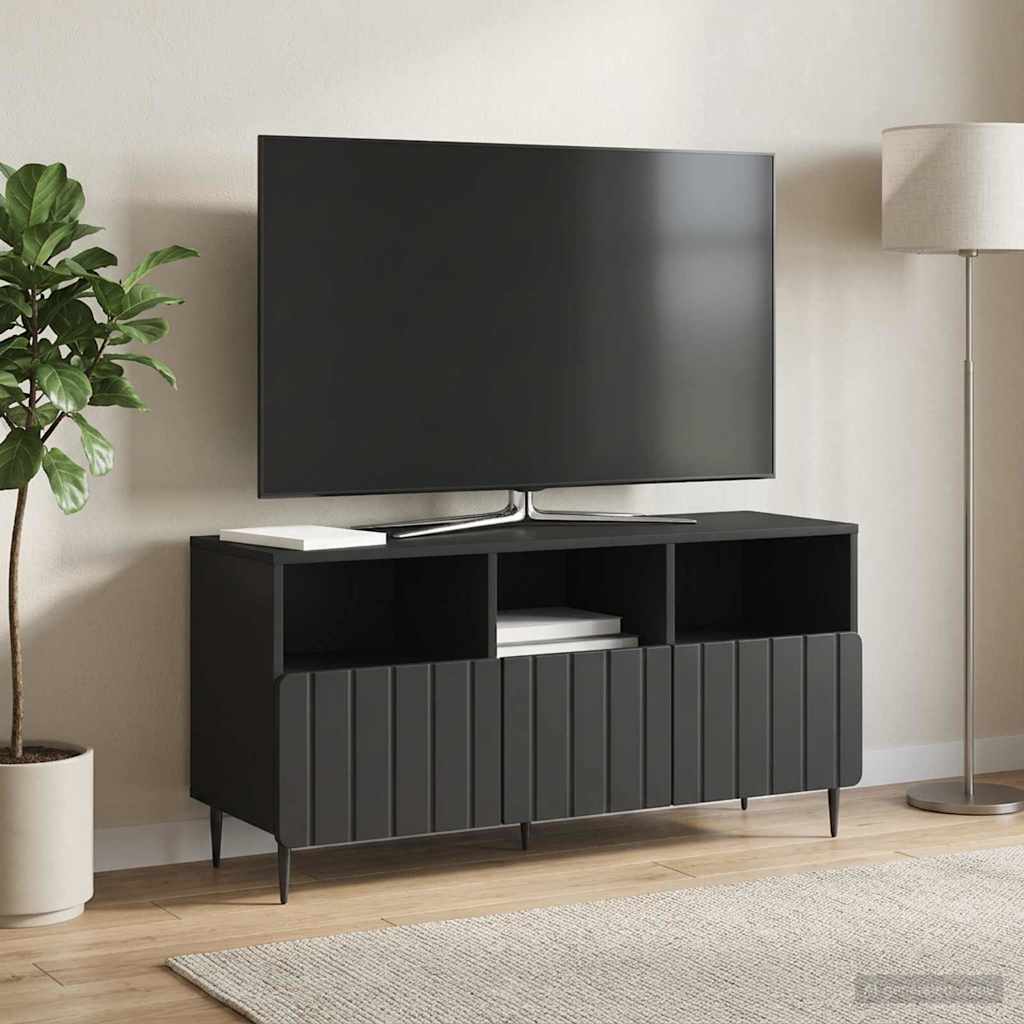 TV omarica s predalom Črna 102 x 34,5 x 50 cm Inženirski les