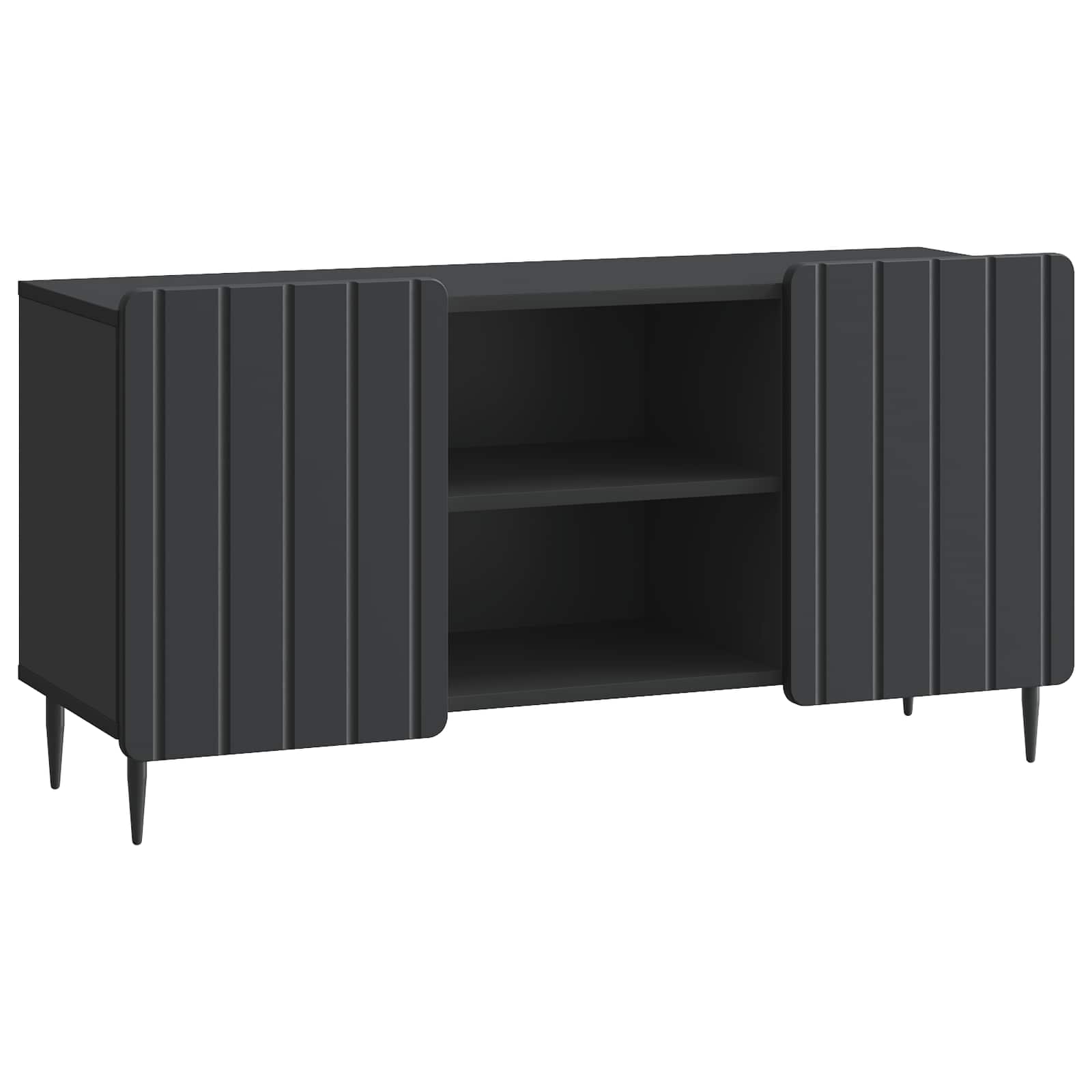 vidaXL Cabinet TV Negru 102 x 34,5 x 52 cm Lemn prelucrat