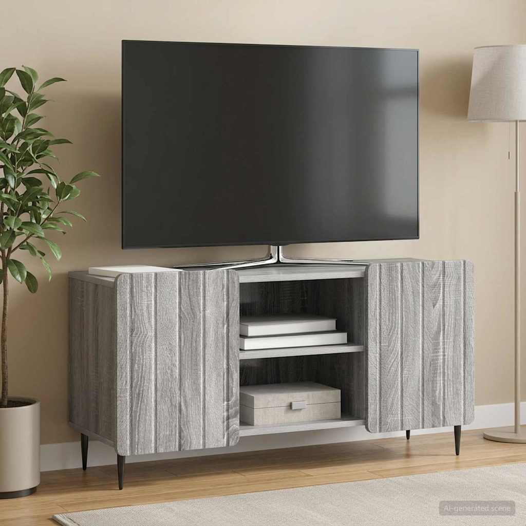 TV-kaappi Harmaa sonoma 102 x 34,5 x 52 cm Tekninen puu - Image 4