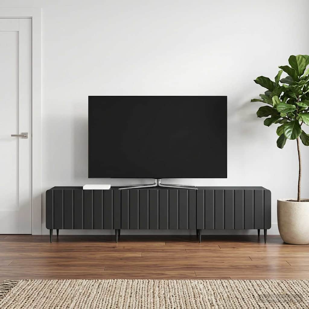 TV-kaappi laatikon kanssa Musta 147 x 34,5 x 32 cm Tekninen puu