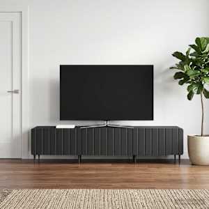 TV omarica s predalom Črna 147 x 34,5 x 32 cm Inženirski les