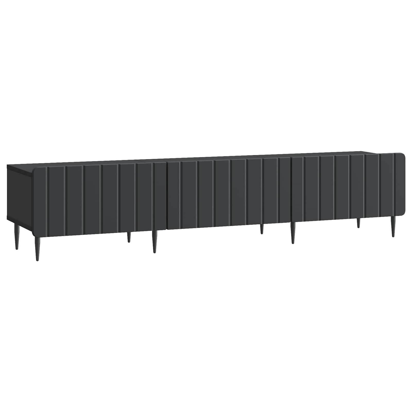 vidaXL Cabinet TV cu sertar Negru 147 x 34,5 x 32 cm Lemn prelucrat