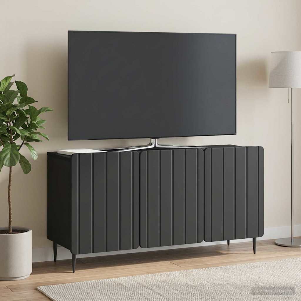 TV-kaappi Musta 99 x 34,5 x 52 cm Tekninen puu - Image 4