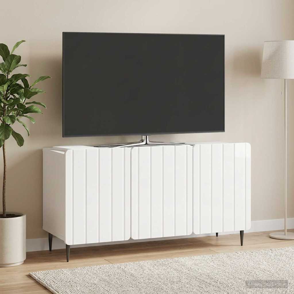vidaXL Cabinet TV Alb foarte lucios 99 x 34,5 x 52 cm Lemn prelucrat