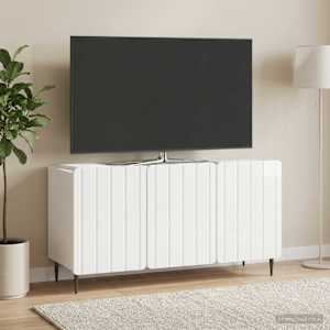TV omarica Bela visok sijaj 99 x 34,5 x 52 cm Inženirski les