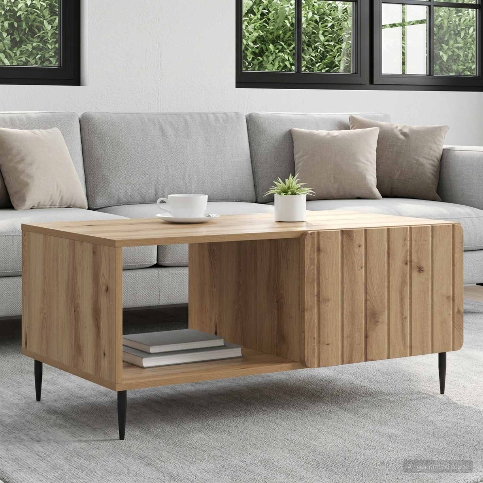 vidaXL Masă de cafea Stejar Artizanal 90 x 50 x 40 cm Lemn prelucrat