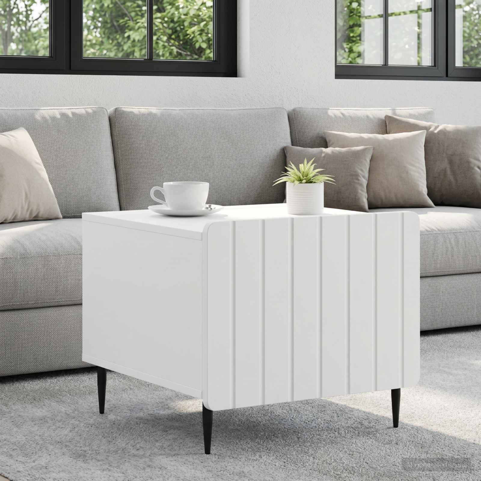 vidaXL Masă de cafea cu sertar Alb 49 x 50 x 42 cm Lemn prelucrat