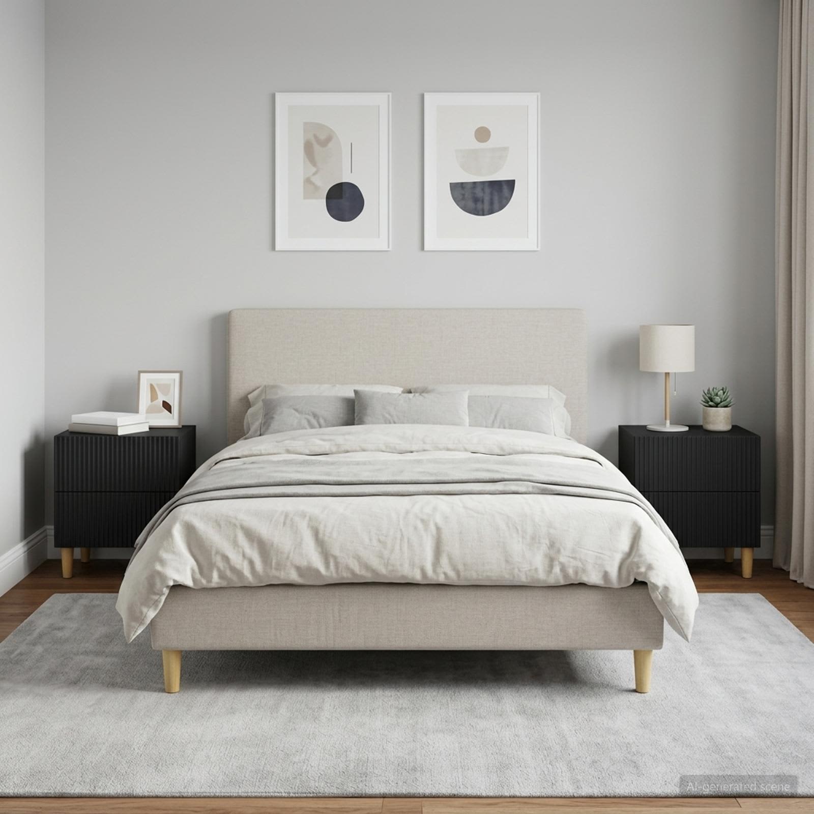 Κομοδίνο 2 pcs Μαύρο 43 x 34,5 x 48 εκ Επεξεργασμένο Ξύλο