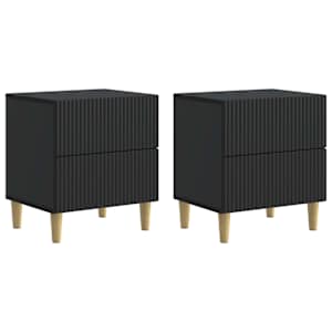 Noční skříňka 2 pcs Černá 43 x 34,5 x 48 cm Kompozitní dřevo - obrázek 1