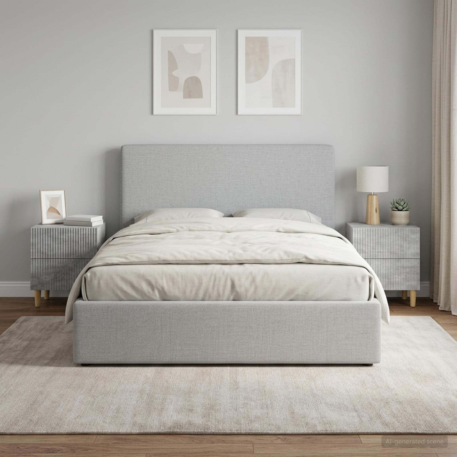 Κομοδίνο με συρτάρι 2 pcs Γκρι Σκυροδέματος 43 x 34,5 x 48 εκ