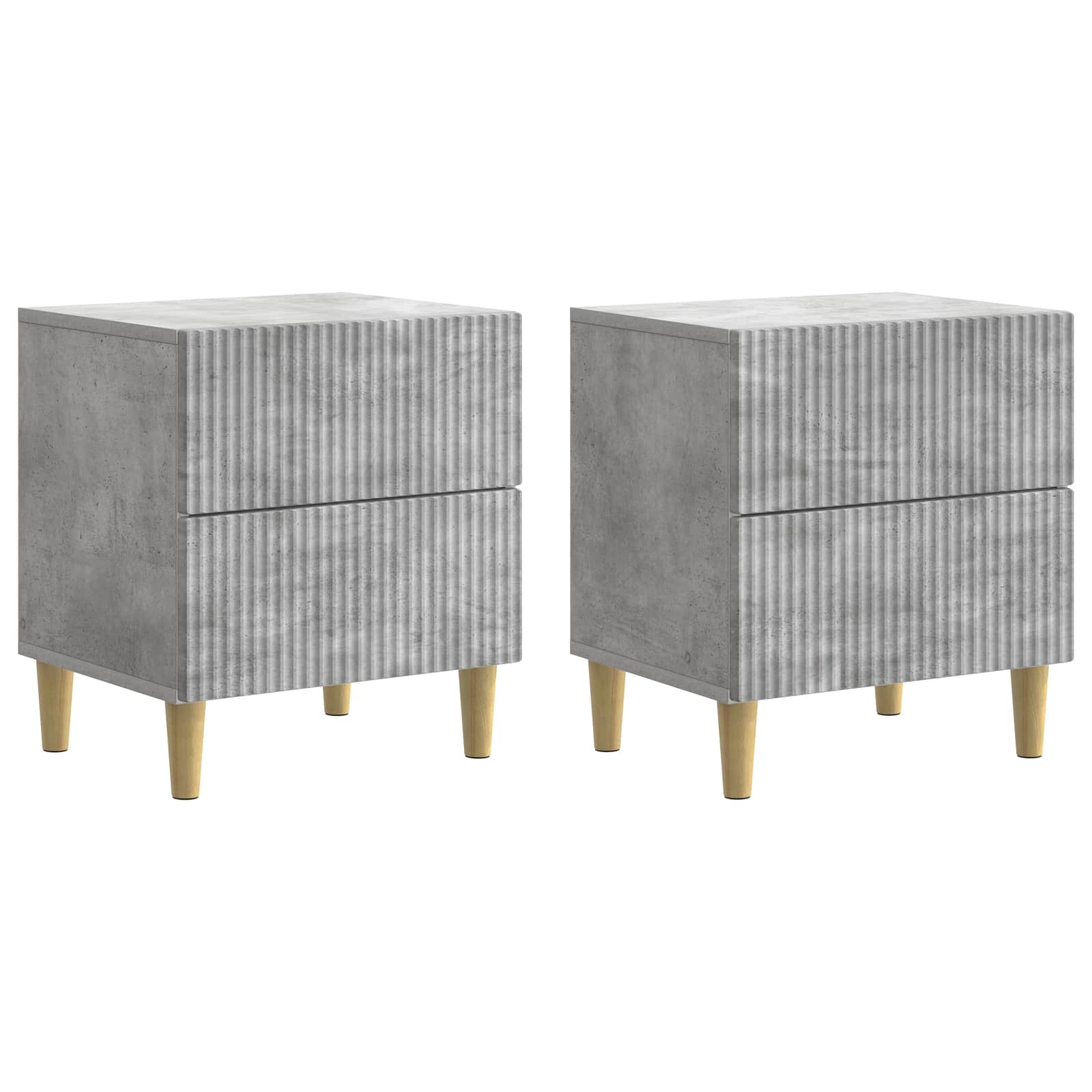 vidaXL Dulap de noapte cu sertar 2 pcs Gri Beton 43 x 34,5 x 48 cm