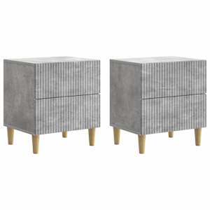 Nočna omarica s predalom 2 pcs Betonsko siva 43 x 34,5 x 48 cm