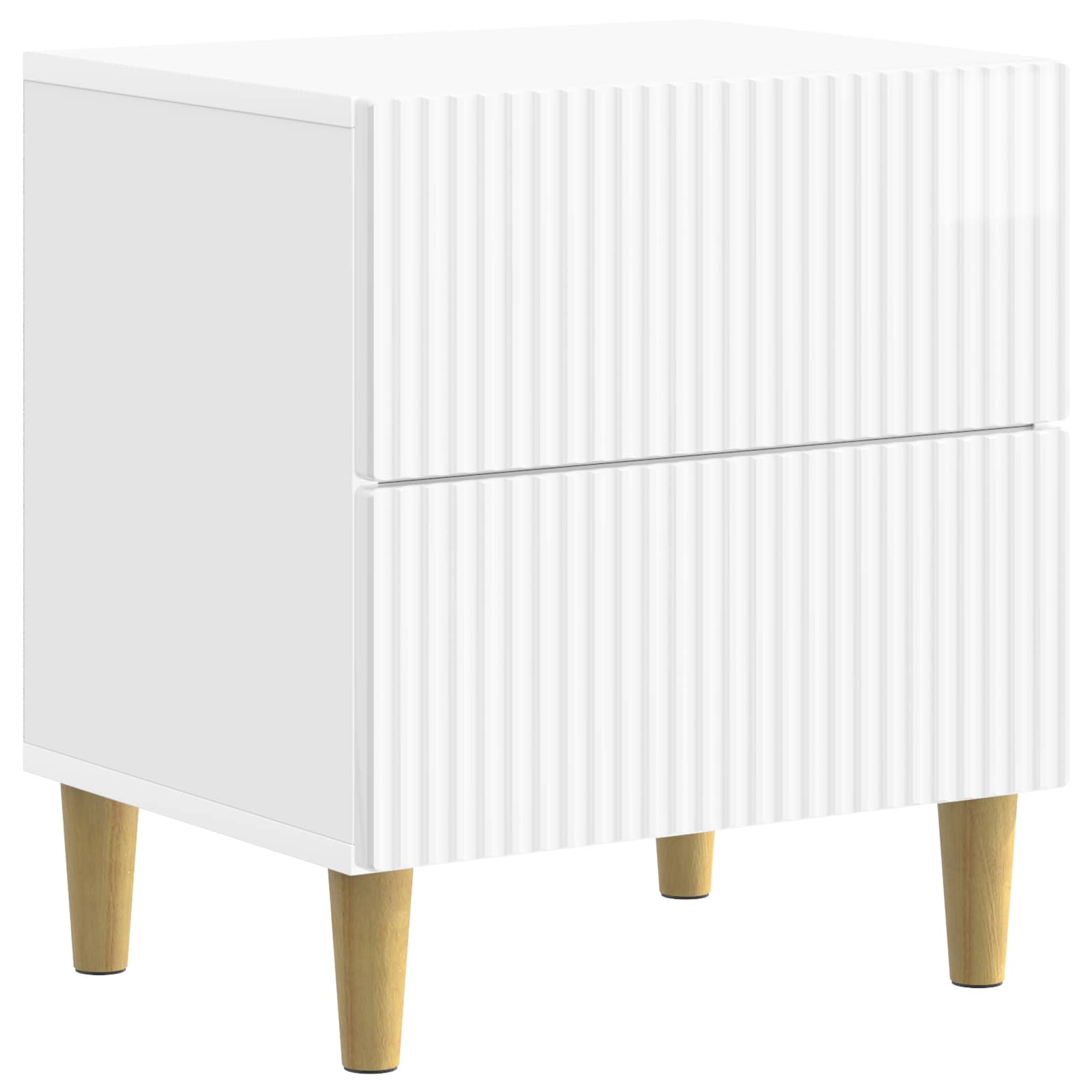 vidaXL Dulap de noapte cu sertar Alb foarte lucios 43 x 34,5 x 48 cm