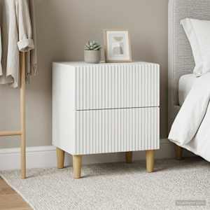 Noční skříňka 2 pcs Bílá s vysokým leskem 43 x 34,5 x 48 cm - obrázek 4
