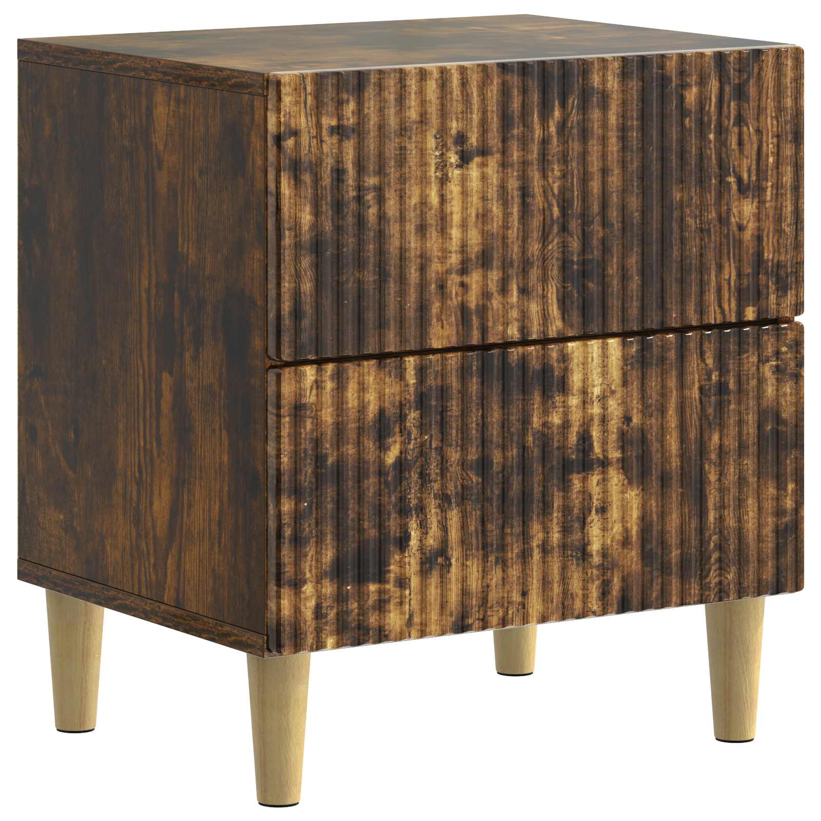 vidaXL Dulap de noapte Stejar fumuriu 43 x 34,5 x 48 cm Lemn prelucrat
