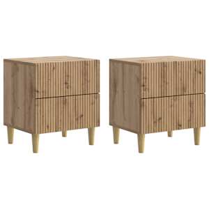 Nočna omarica s predalom 2 pcs Artisan hrast 43 x 34,5 x 48 cm