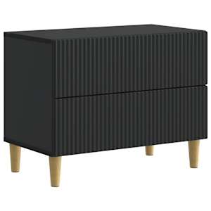 Nočna omarica s predalom Črna 62 x 34,5 x 48 cm Inženirski les