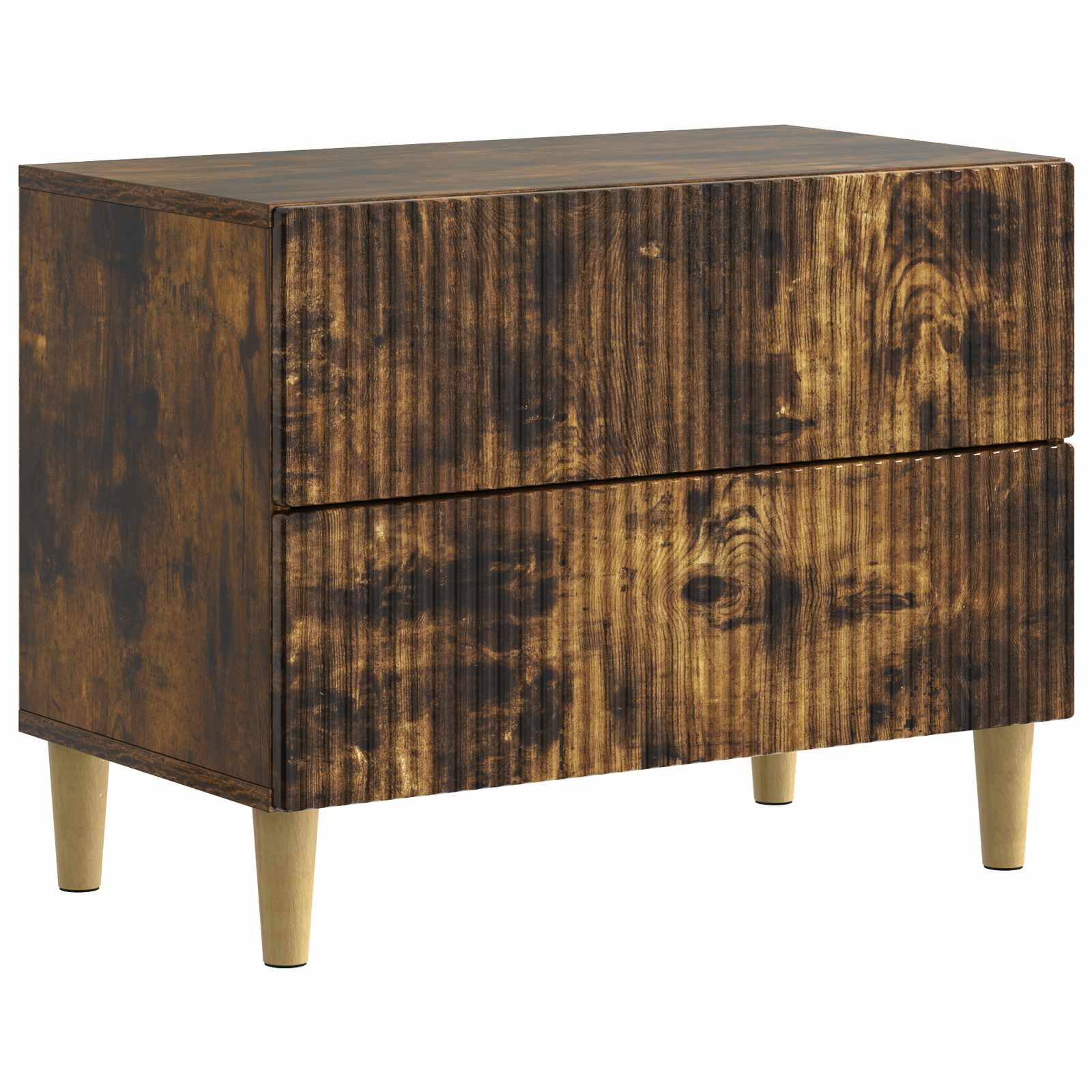 vidaXL Dulap de noapte Stejar fumuriu 62 x 34,5 x 48 cm Lemn prelucrat