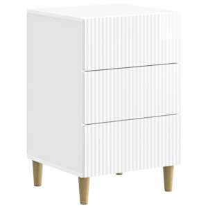 Nočna omarica Bela visok sijaj 43 x 41 x 66,5 cm Inženirski les