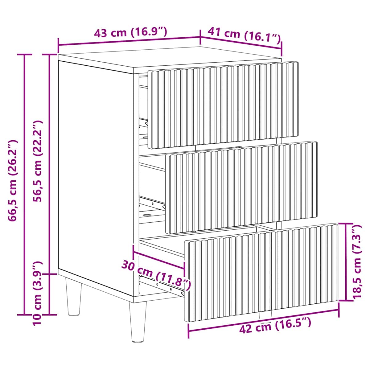 Natskab 43 x 41 x 66,5 cm Konstrueret træ - Billede 11