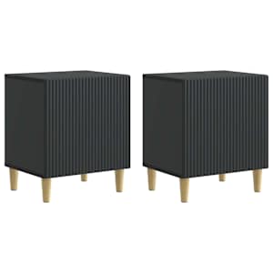 Nočna omarica 2 pcs Črna 43 x 34,5 x 50 cm Inženirski les