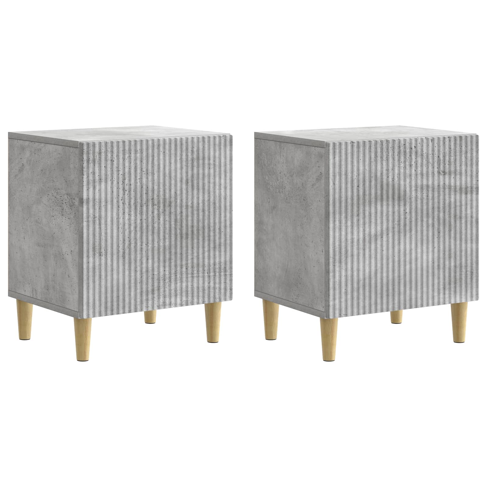 vidaXL Dulap de noapte 2 pcs Gri Beton 43 x 34,5 x 50 cm