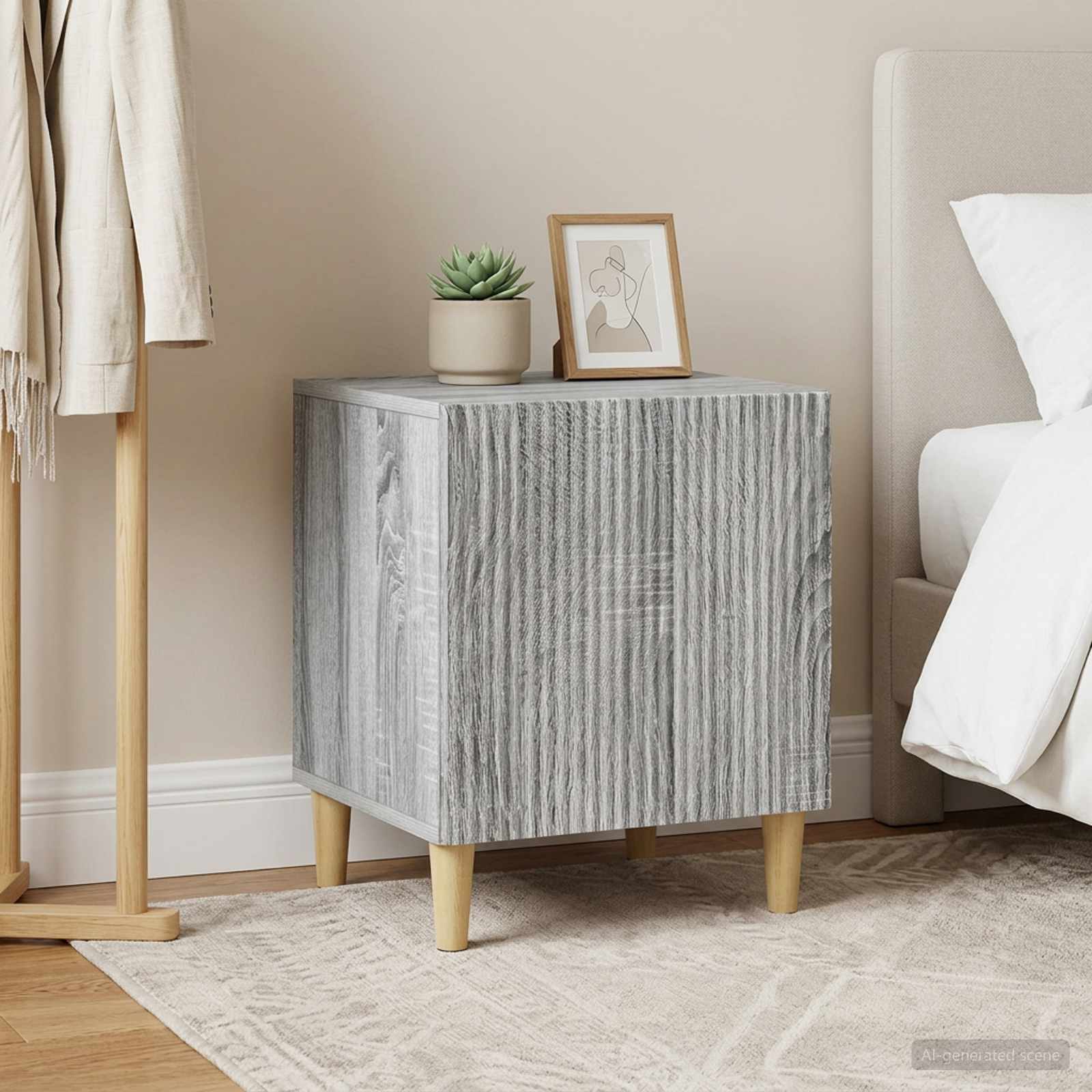 Κομοδίνο 2 pcs Γκρι Sonoma 43 x 34,5 x 50 εκ Επεξεργασμένο Ξύλο