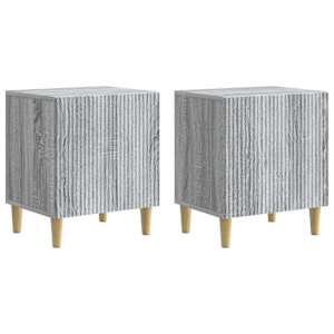 Noční skříňka 2 pcs Šedá sonoma 43 x 34,5 x 50 cm - obrázek 2