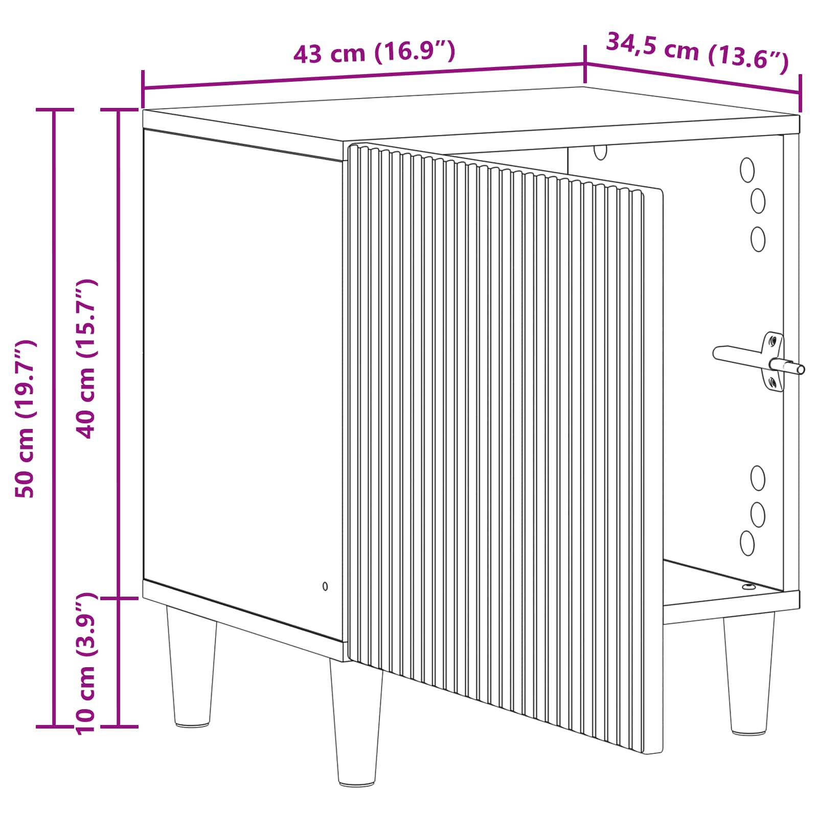 Nočna omarica 2 pcs Star les 43 x 34,5 x 50 cm Inženirski les - slika 11