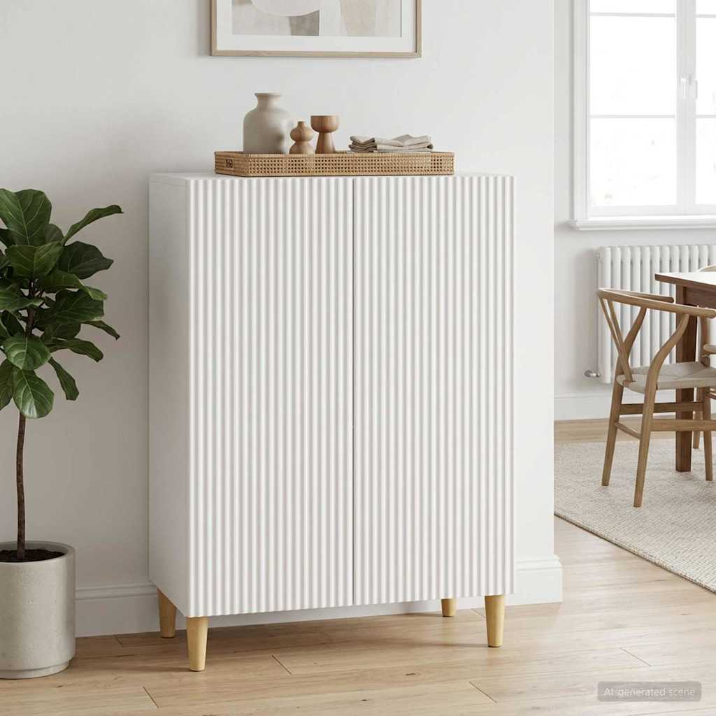 Dressoir Wit 66 x 34,5 x 90 cm Bewerkt hout – afbeelding 1