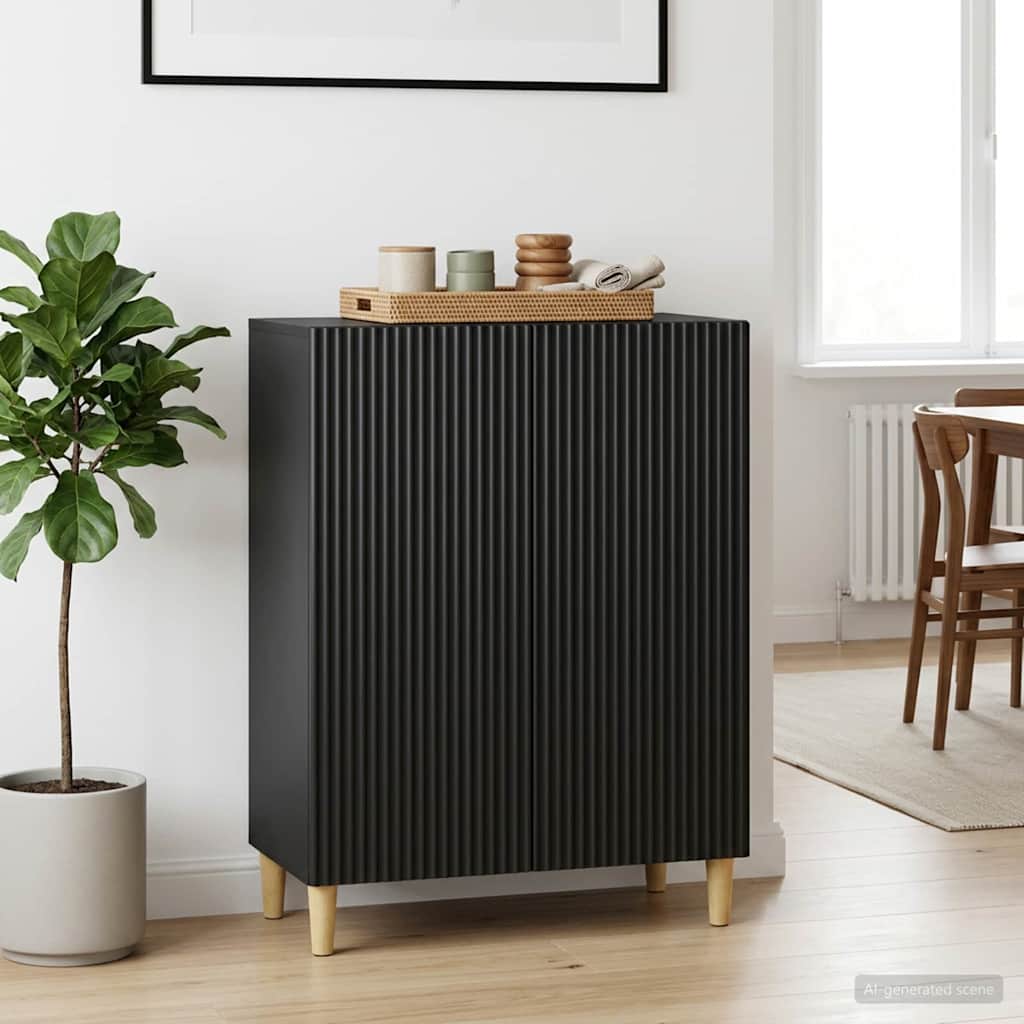 vidaXL Sivupöytä Musta 66 x 34,5 x 90 cm Tekninen puu