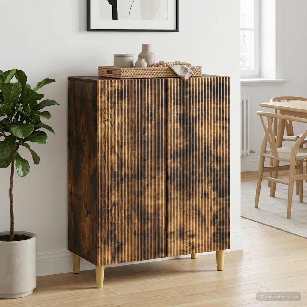 vidaXL Bufet Stejar fumuriu 66 x 34,5 x 90 cm Lemn prelucrat