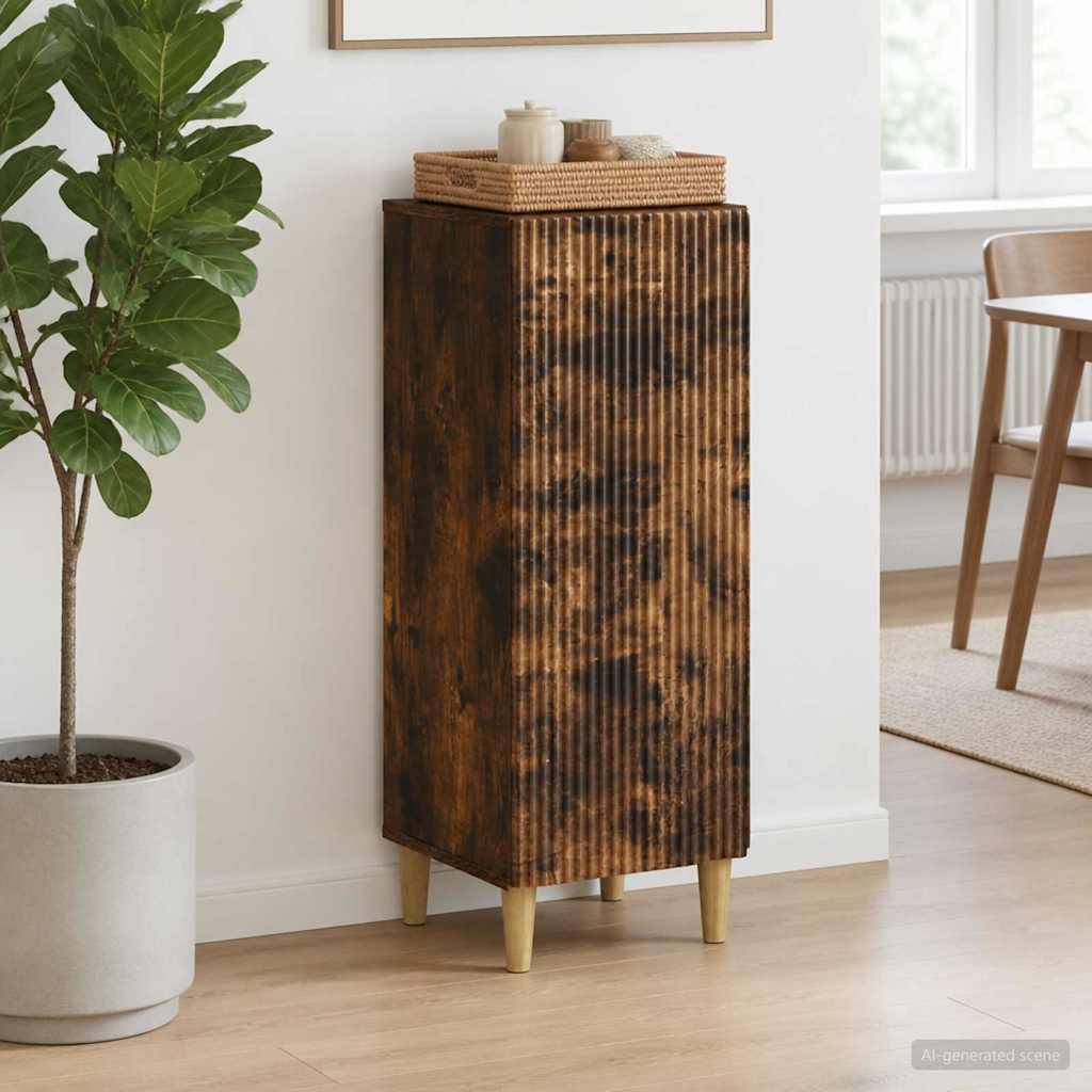 Dressoir Gerookt eiken 33 x 34,5 x 90 cm Bewerkt hout – afbeelding 1