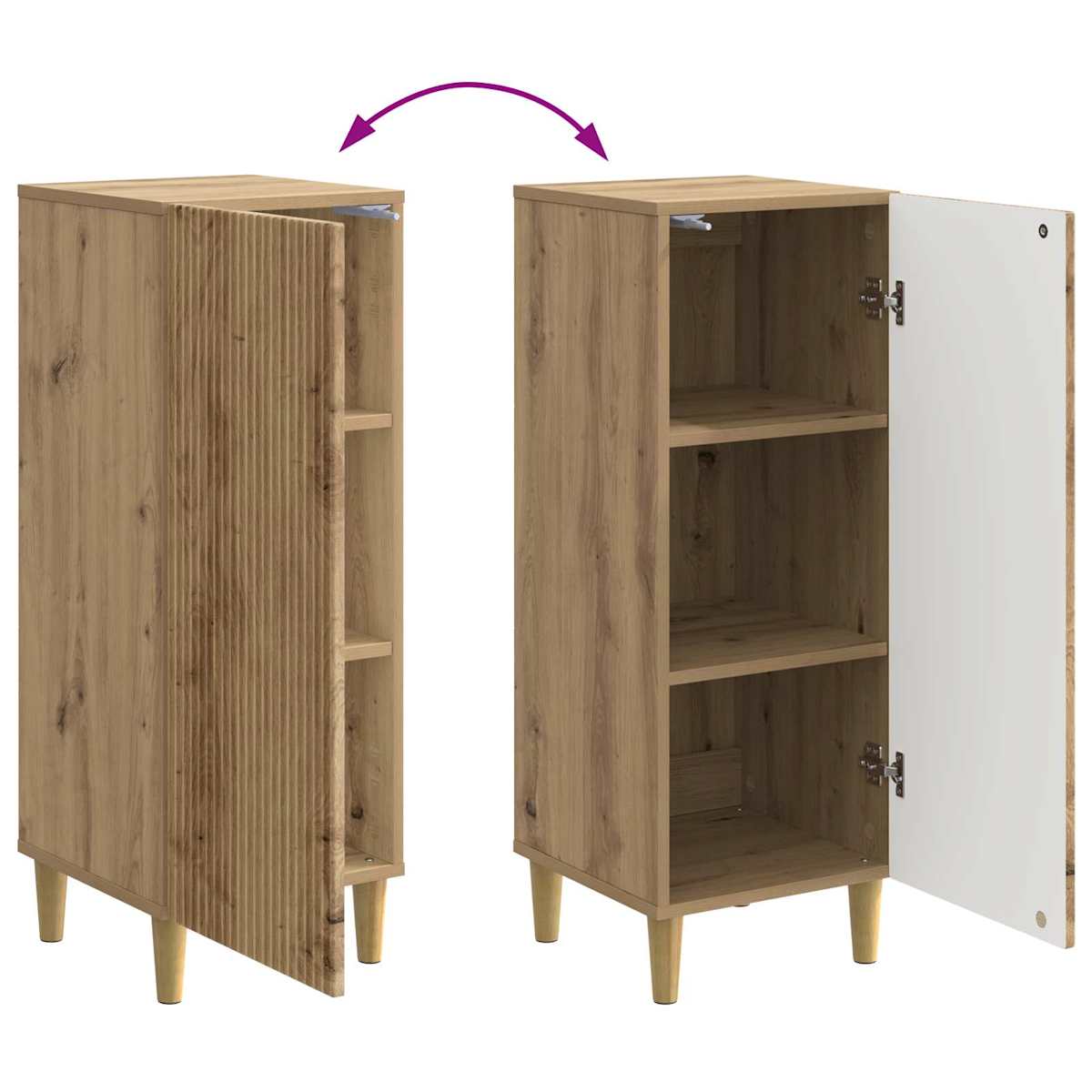 Sideboard 33 x 34,5 x 90 cm Konstrueret træ - Billede 11