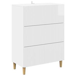 vidaXL Sahtlib&uuml;roo 66 x 34,5 x 90 cm Tehispuit K&otilde;rgl&auml;ikega valge
