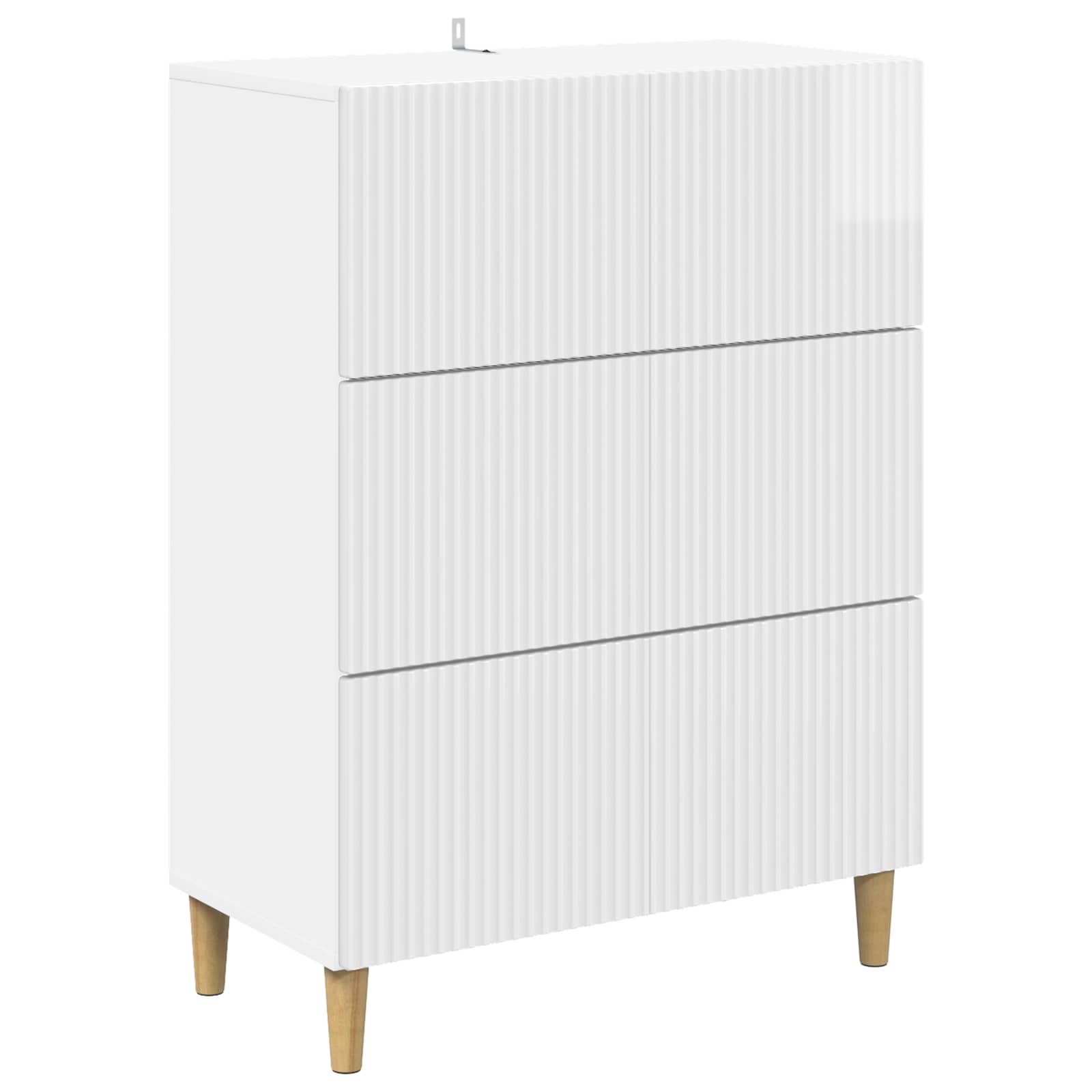 vidaXL Dulap cu sertare Alb foarte lucios 66 x 34,5 x 90 cm