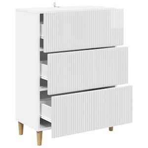 Skříň se zásuvkami Bílá s vysokým leskem 66 x 34,5 x 90 cm - obrázek 5