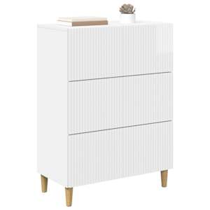 Skříň se zásuvkami Bílá s vysokým leskem 66 x 34,5 x 90 cm - obrázek 3