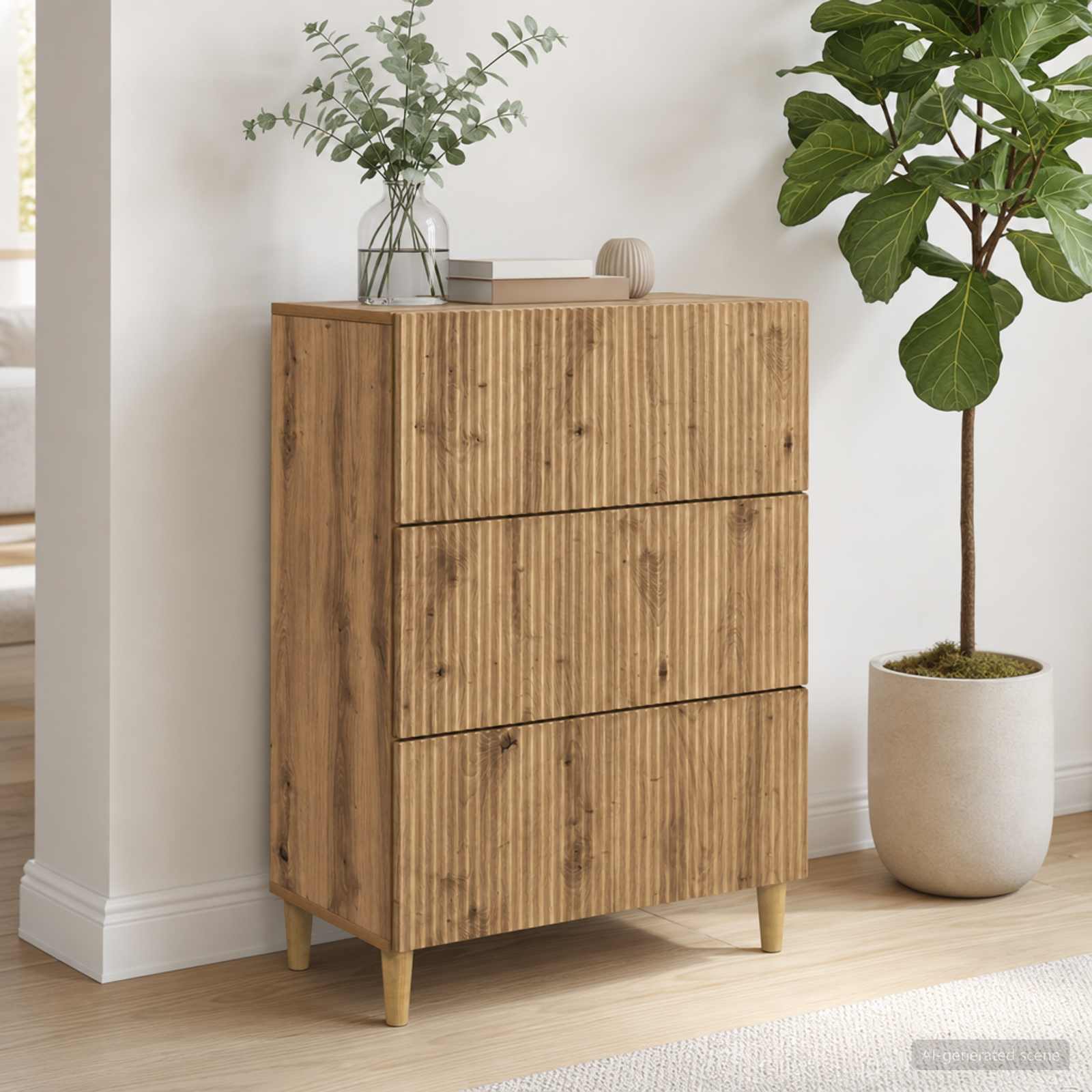 Laatikkokaappi 66 x 34,5 x 90 cm Tekninen puu Artisaanitammi - Image 4