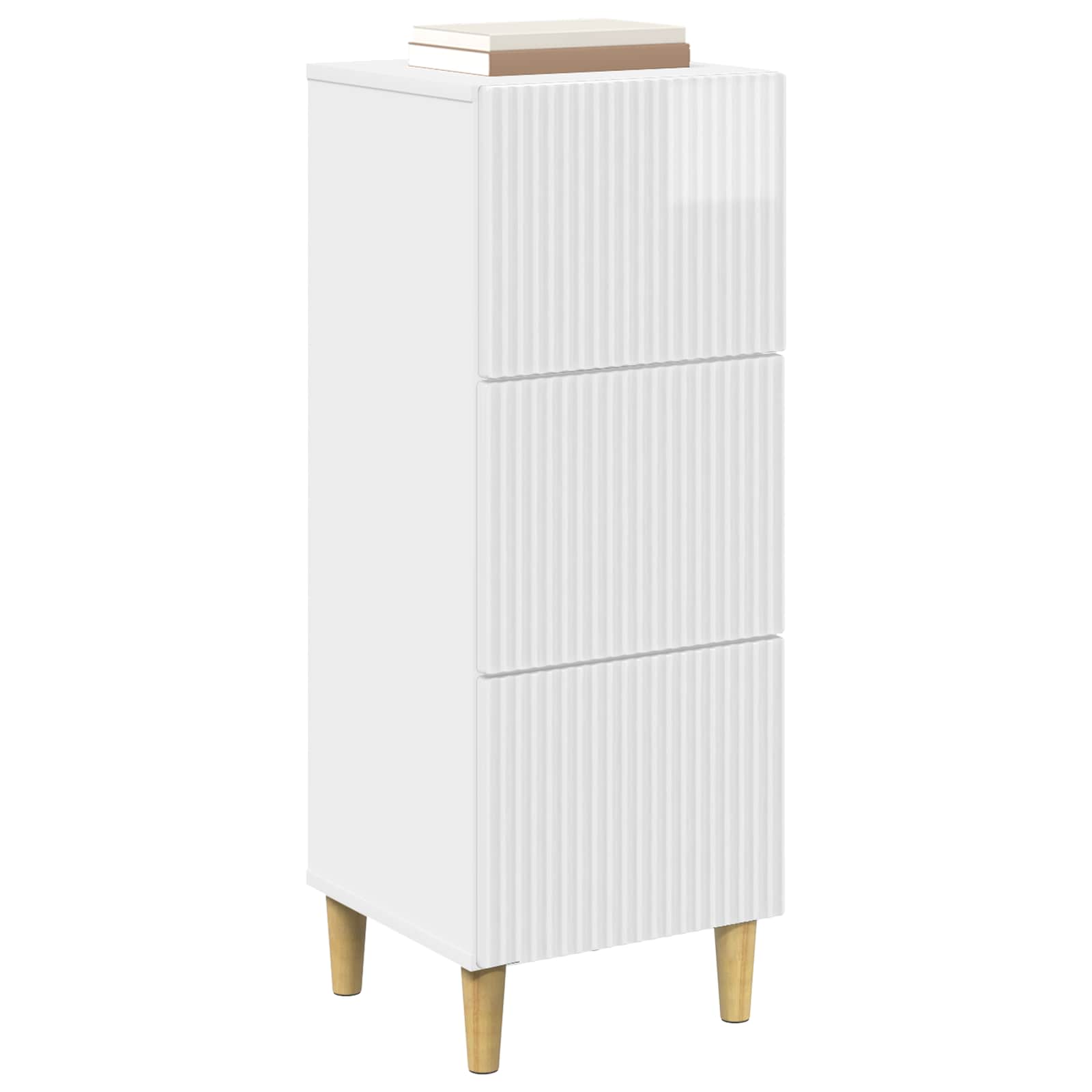VidaXL Ladekast Hoogglans Wit 33 X 34, 5 X 90 Cm Bewerkt Hout