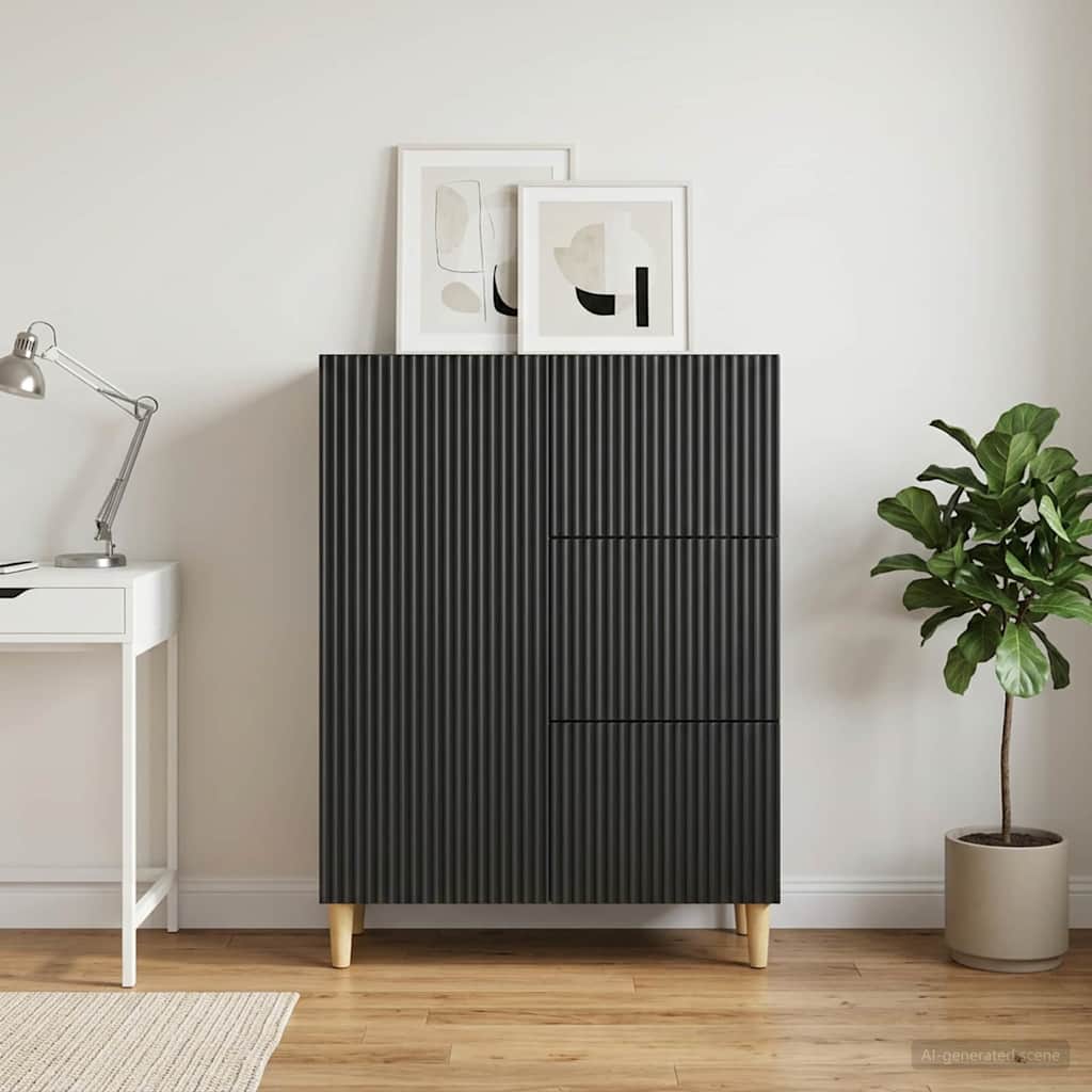 vidaXL Bufet cu sertar Negru 66 x 34,5 x 90 cm Lemn prelucrat