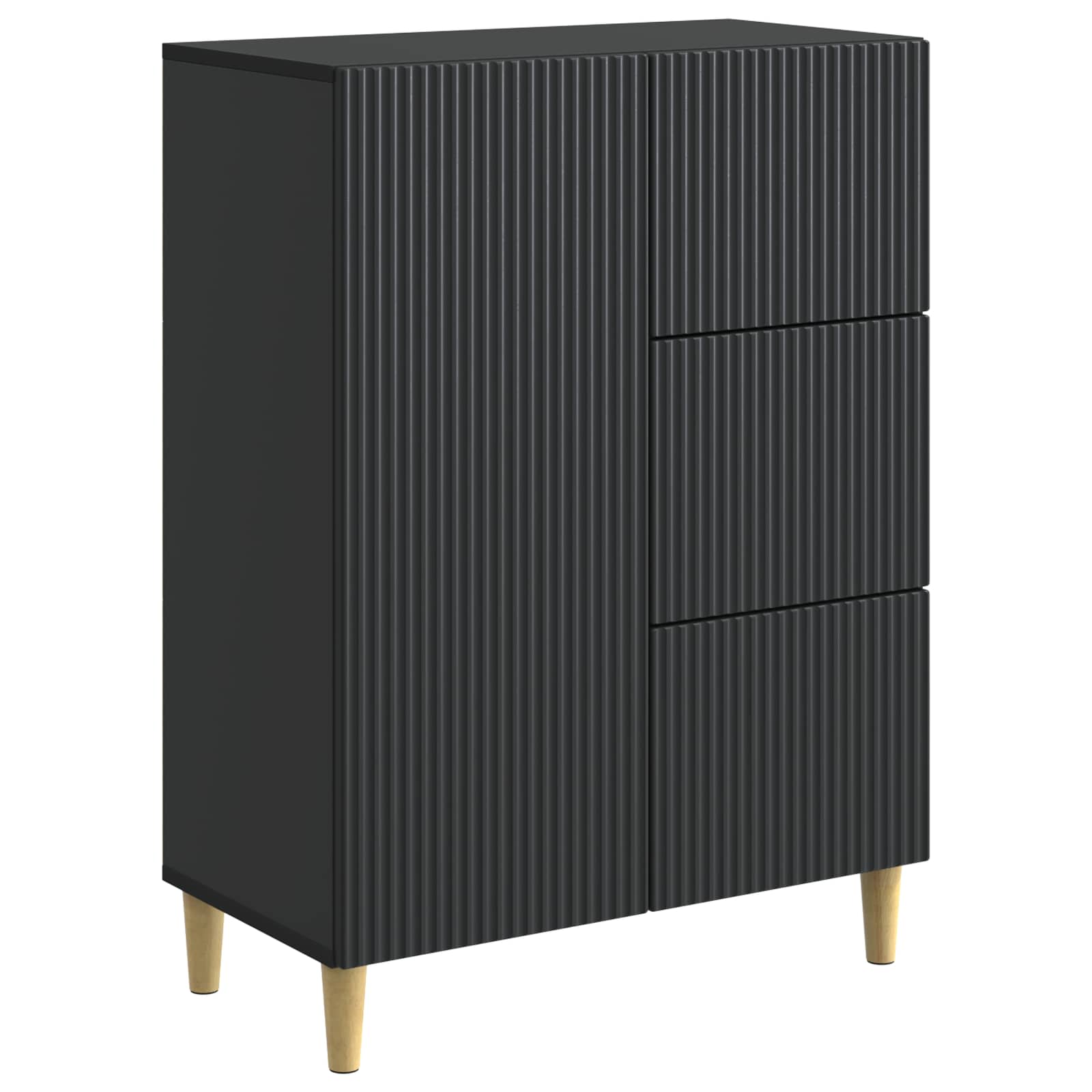 vidaXL Bufet cu sertar Negru 66 x 34,5 x 90 cm Lemn prelucrat