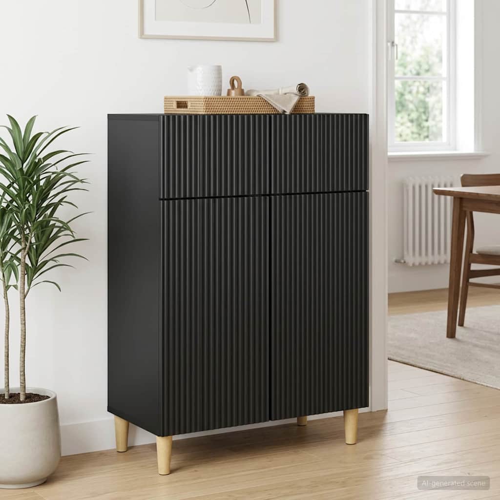 vidaXL Bufet cu sertar Negru 66 x 34,5 x 90 cm Lemn prelucrat