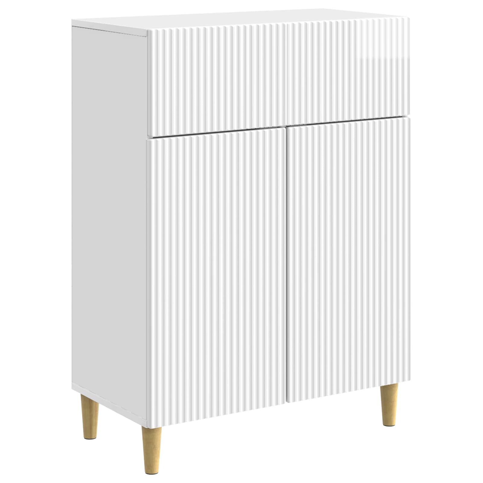 vidaXL Bufet Alb foarte lucios 66 x 34,5 x 90 cm Lemn prelucrat